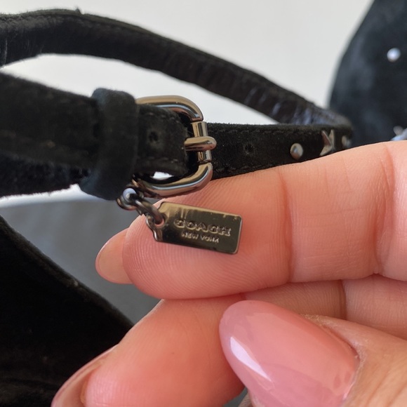 Black suede coach platform heels - Picture 2 of 6